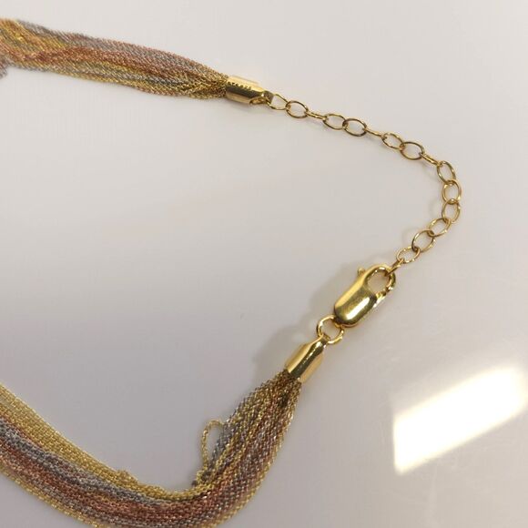 Necklace Multi Strands of Rose Gold, Yellow Gold & Sterling Silver - Picture 6 of 8
